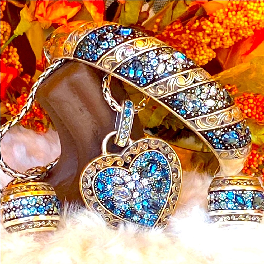 Brighton Crystal Voyage Blue Ombre Swarovski Crystal Necklace Bracelet Earrings - Picture 16 of 16
